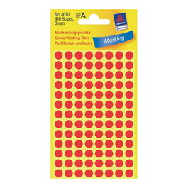 AVERY Zweckform Etiquetas de Identificación Rojas de 8,0 mm, 416 Unidades