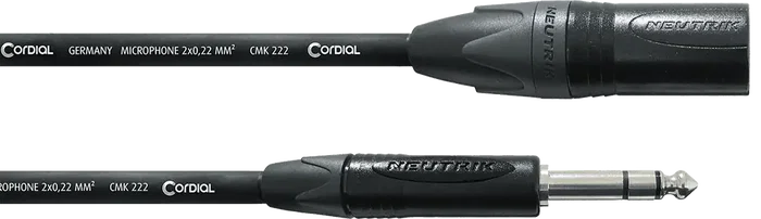 Cordial Cable De Audio Jack Estéreo/Xlr Macho 10 M