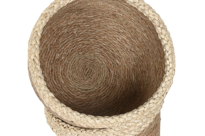 DKD Home Decor Cesta Natural Fibra 31 x 20 x 31 cm Set de 4 (2 Unidades)