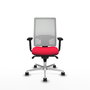 PIQUERAS Y CRESPO Silla de oficina Horna con mecanismo Sincro, Rojo y Blanco