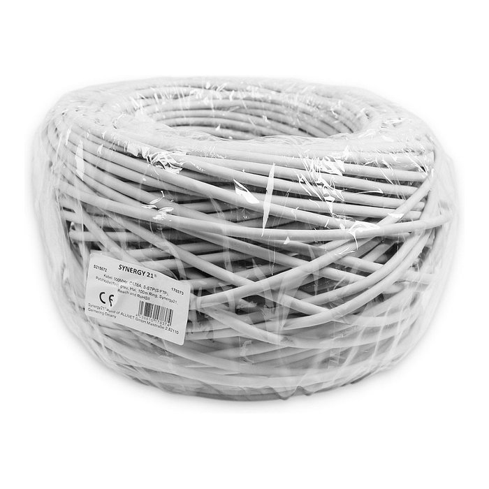Synergy21 Cable de Red Ethernet CAT6A S-STP 500MHz Patch Cable Flexible Gris 100m Rollo