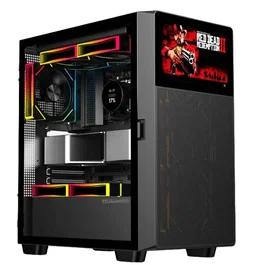 Nox Hummer NXHUMMERBIOS Torre PC Gaming con Pantalla LCD de 8", Cristal Templado, Negro, Compatible ATX, ITX, Micro-ATX, Factor de Forma Mid-Tower