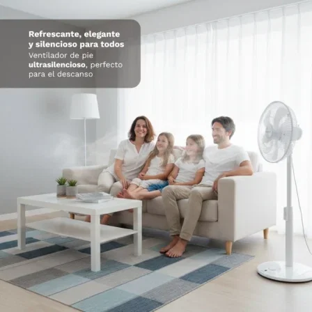 Grunkel Ventilador de pie FS-14T 25W 7 aspas 35 cm 12 velocidades