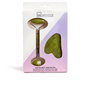 IDC INSTITUTE Gua Sha y Rodillo de Jade - Set Masaje 2 Piezas, Aparatología Estética Facial y Corporal