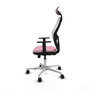 PIQUERAS Y CRESPO Silla de oficina Jorquera Rosa y Blanca con mecanismo Sincro/Traslack