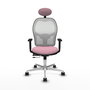 PIQUERAS Y CRESPO Silla de oficina Jorquera Rosa y Blanca con mecanismo Sincro/Traslack