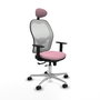 PIQUERAS Y CRESPO Silla de oficina Jorquera Rosa y Blanca con mecanismo Sincro/Traslack