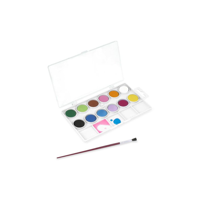 Jovi Acuarelas en Pastillas de 22 mm con Pincel, 12 Colores Surtidos