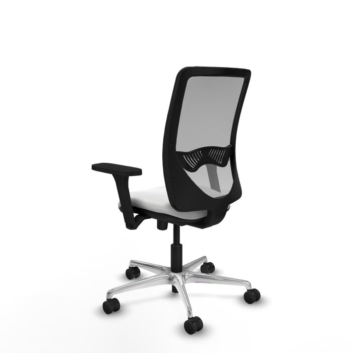 PIQUERAS Y CRESPO Silla de oficina Zulema con mecanismo Sincro, Tela Blanca y Malla Gris PIQUERAS Y CRESPO Silla de oficina Zulema con mecanismo Sincro, Tela Blanca y Malla Gris