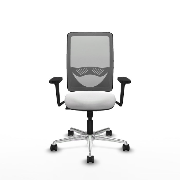 PIQUERAS Y CRESPO Silla de oficina Zulema con mecanismo Sincro, Tela Blanca y Malla Gris PIQUERAS Y CRESPO Silla de oficina Zulema con mecanismo Sincro, Tela Blanca y Malla Gris