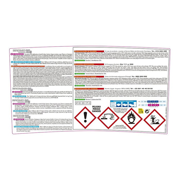 PQS Bromo Desinfectante Sin Cloro para Spa, Tabletas de 20 g de Disolución Lenta, Control de Algas y Bacterias, Bote 1 kg