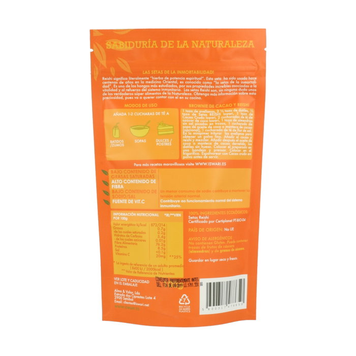 Iswari Reishi Setas Polvo Superfood Bio 100g Iswari Reishi Setas Polvo Superfood Bio 100g
