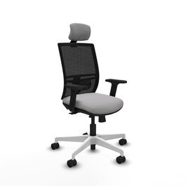 PIQUERAS Y CRESPO Silla de oficina Yunquera con mecanismo Sincro/Traslack Gris claro/Negro