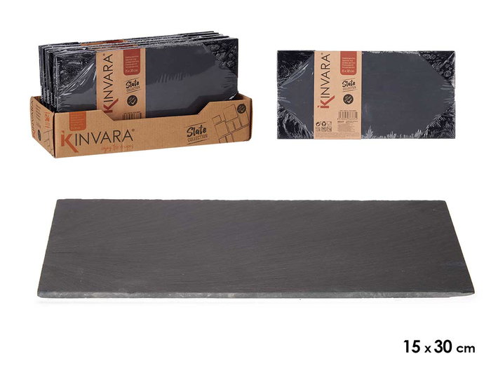 Kinvara Pizarra Rectangular Aperitivo 15x30 cm Negro Pizarra (Set de 24) Kinvara Pizarra Rectangular Aperitivo 15x30 cm Negro Pizarra (Set de 24)