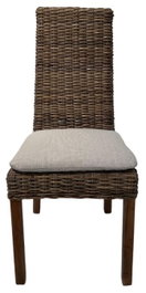 DKD Home Decor Silla de Madera de Mahogany y Ratán Marrón