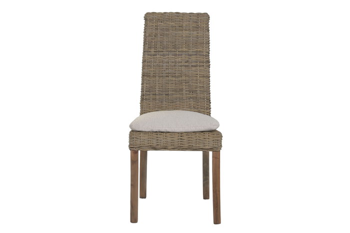 DKD Home Decor Silla de Madera de Mahogany y Ratán Marrón