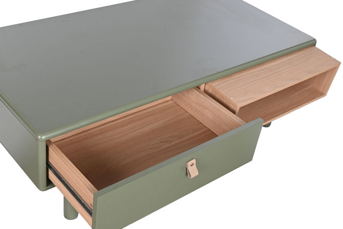 DKD Home Decor Mesa de Centro Verde con 2 Cajones