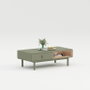 DKD Home Decor Mesa de Centro Verde con 2 Cajones
