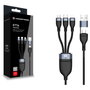 Conceptronic Cable USB 3 en 1 con USB C, Micro-USB B y Lightning, 1,5 m, Negro