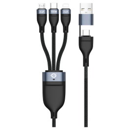 Conceptronic Cable USB 3 en 1 con USB C, Micro-USB B y Lightning, 1,5 m, Negro