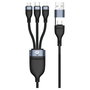 Conceptronic Cable USB 3 en 1 con USB C, Micro-USB B y Lightning, 1,5 m, Negro