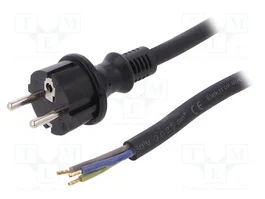 PLASTROL Cable de alimentación H07RN-F 3x2,5mm2 con enchufe CEE 7/7 (E/F) de 3m