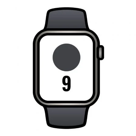 Apple Watch Series 9/ Gps/ Cellular/ 41 mm/ Caja de Acero Grafito/ Correa deportiva Medianoche S/M Apple Watch Series 9/ Gps/ Cellular/ 41 mm/ Caja de Acero Grafito/ Correa deportiva Medianoche S/M