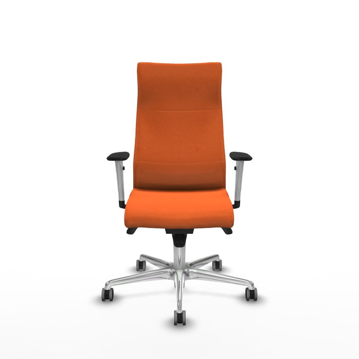 PIQUERAS Y CRESPO Sillón Albacete Naranja con Mecanismo Sincro y Base de Aluminio