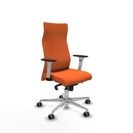 PIQUERAS Y CRESPO Sillón Albacete Naranja con Mecanismo Sincro y Base de Aluminio