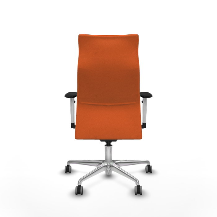 PIQUERAS Y CRESPO Sillón Albacete Naranja con Mecanismo Sincro y Base de Aluminio