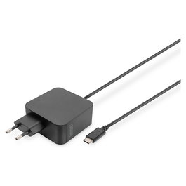 Digitus Cargador USB-C para Portátil 65W, Adaptador de Corriente 20V con Cable 1.2m, Negro, Universal Notebook Netzteil