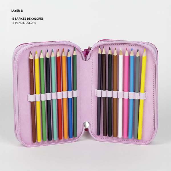 Cerdá Plumier con Accesorios Minnie Giotto, Estuche Pinturas 12.5 x 6.5 x 19.5 cm, Rosa, Recomendado 3 Años