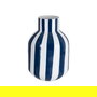 Jarrón Rayas Azul Metal Decoración 18 X 18 X 24 cm