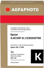 Agfa Photo Cartucho de tinta negro APESJIC33PK