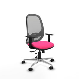 PIQUERAS Y CRESPO Silla de oficina Cilanco Rosa y Gris con mecanismo Sincro/Traslack