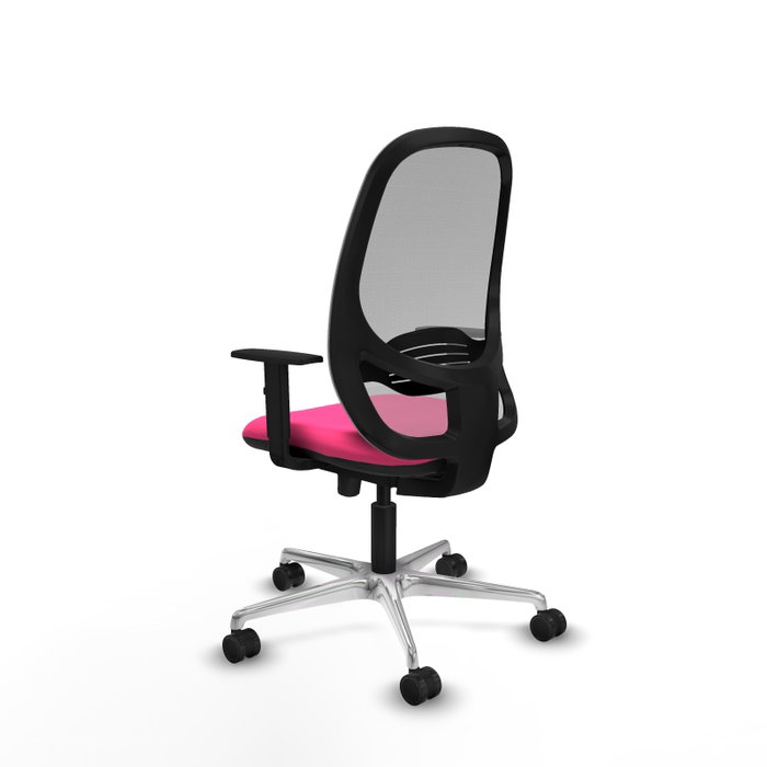 PIQUERAS Y CRESPO Silla de oficina Cilanco Rosa y Gris con mecanismo Sincro/Traslack