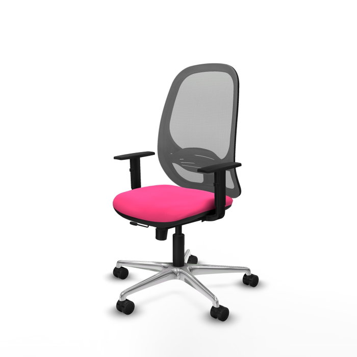 PIQUERAS Y CRESPO Silla de oficina Cilanco Rosa y Gris con mecanismo Sincro/Traslack