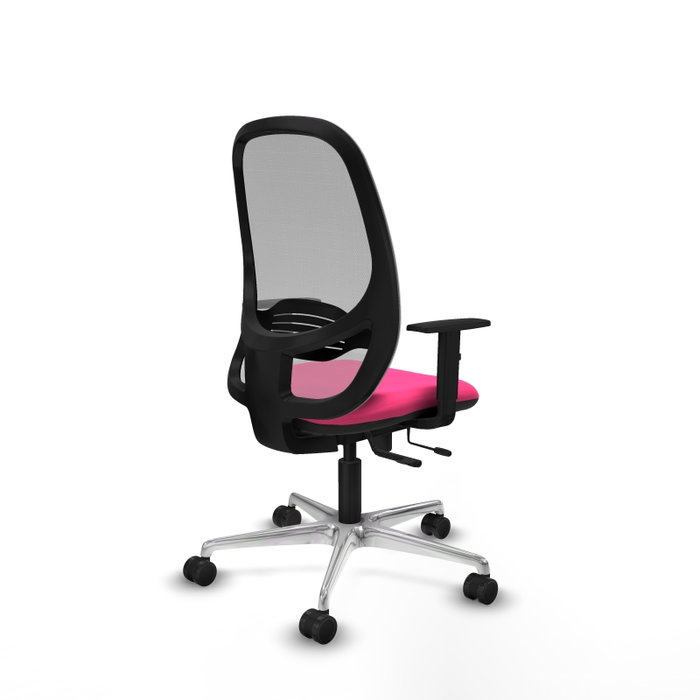 PIQUERAS Y CRESPO Silla de oficina Cilanco Rosa y Gris con mecanismo Sincro/Traslack