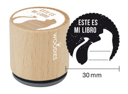 Woodies Sello de madera y caucho Este es mi libro 33x30mm