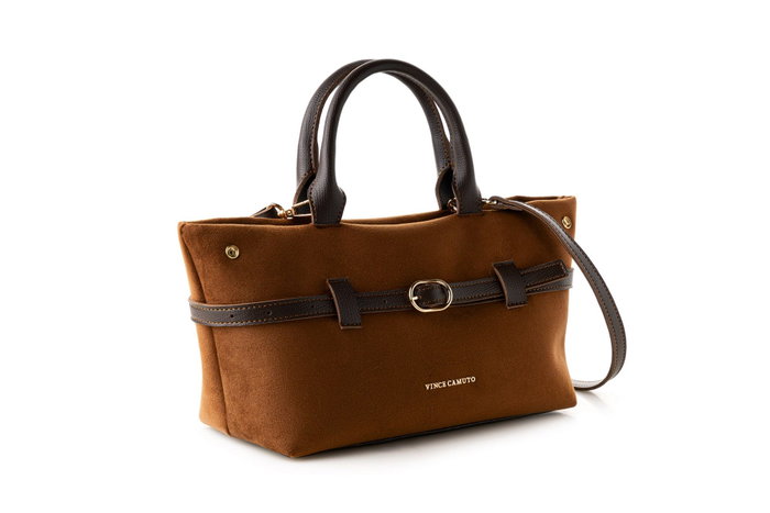 Vince Camuto Bolso de Mano Vittoria Mini - Suede Brown Marrón Piel de Polivinilo Elegante Versátil Vince Camuto Bolso de Mano Vittoria Mini - Suede Brown Marrón Piel de Polivinilo Elegante Versátil