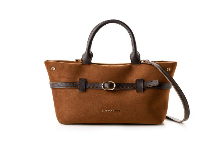 Vince Camuto Bolso de Mano Vittoria Mini - Suede Brown Marrón Piel de Polivinilo Elegante Versátil Vince Camuto Bolso de Mano Vittoria Mini - Suede Brown Marrón Piel de Polivinilo Elegante Versátil