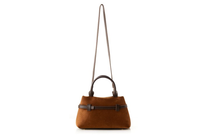 Vince Camuto Bolso de Mano Vittoria Mini - Suede Brown Marrón Piel de Polivinilo Elegante Versátil Vince Camuto Bolso de Mano Vittoria Mini - Suede Brown Marrón Piel de Polivinilo Elegante Versátil