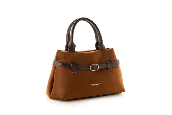 Vince Camuto Bolso de Mano Vittoria Mini - Suede Brown Marrón Piel de Polivinilo Elegante Versátil Vince Camuto Bolso de Mano Vittoria Mini - Suede Brown Marrón Piel de Polivinilo Elegante Versátil