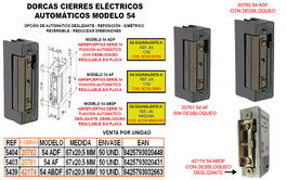 Dorcas Cierre Eléctrico Automático S-5438-B2 con Desbloqueo Deslizante