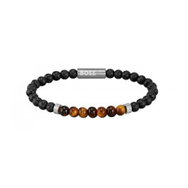 Boss Pulsera para Hombre en Resina Negra con Cierre de Imán 1580270