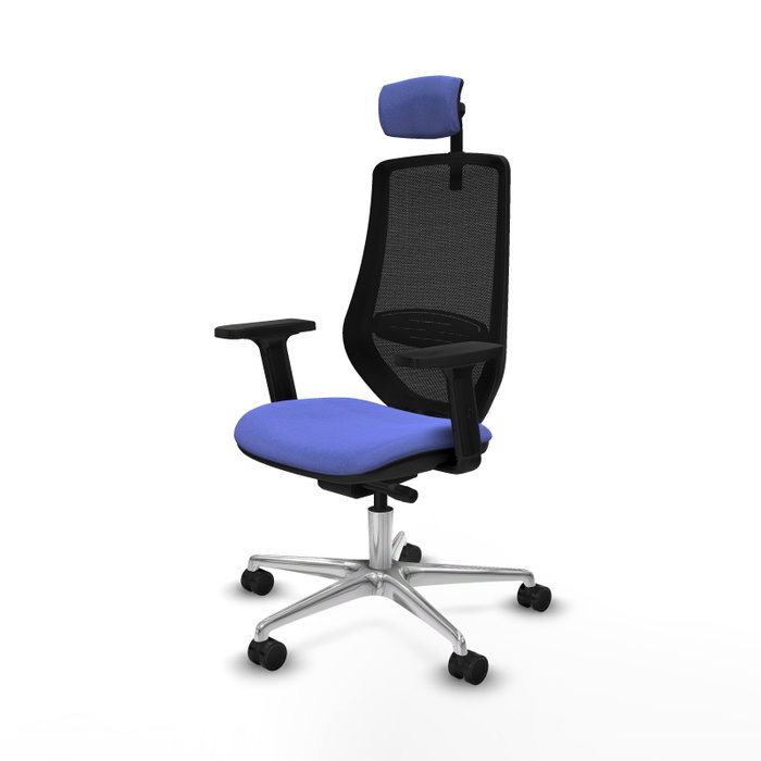 PIQUERAS Y CRESPO Silla de oficina Mardos con mecanismo Sincro/Traslack, Azul claro y Negro