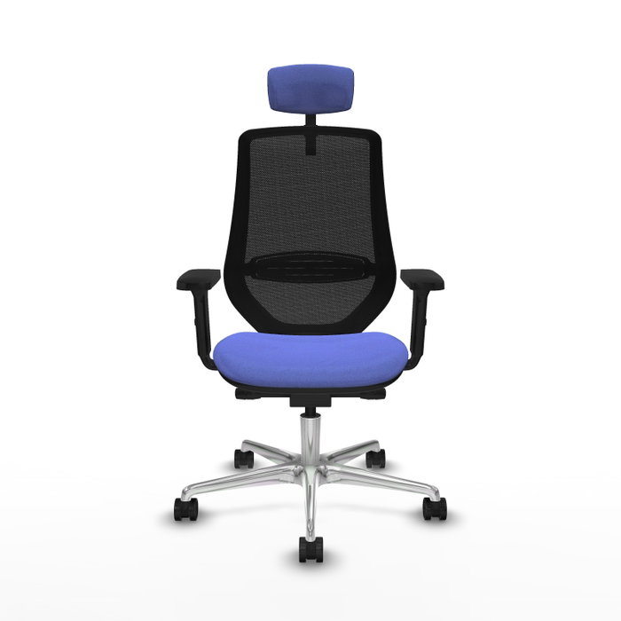 PIQUERAS Y CRESPO Silla de oficina Mardos con mecanismo Sincro/Traslack, Azul claro y Negro