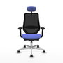 PIQUERAS Y CRESPO Silla de oficina Mardos con mecanismo Sincro/Traslack, Azul claro y Negro