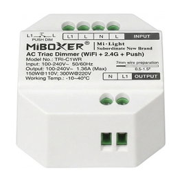 Miboxer LED Dimmer Controller AC TRIAC WiFi+2,4G+Push compatible con Milight/Miboxer