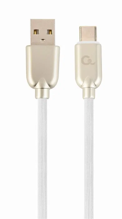 Cablexpert Cable USB 2.0 Tipo A a Tipo C, 2 Metros, Blanco, Conectores Chapados en Oro, Para Carga y Datos, CC-USB2R-AMCM-2M-W